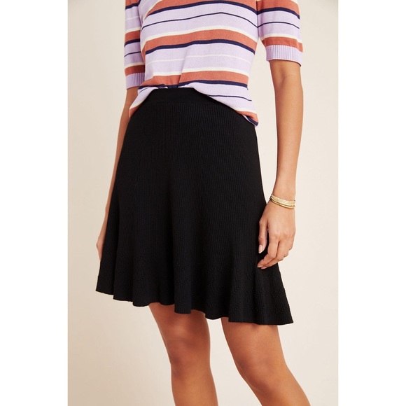 Maeve Anthropologie Jovie Ribbed Knit Mini Skirt